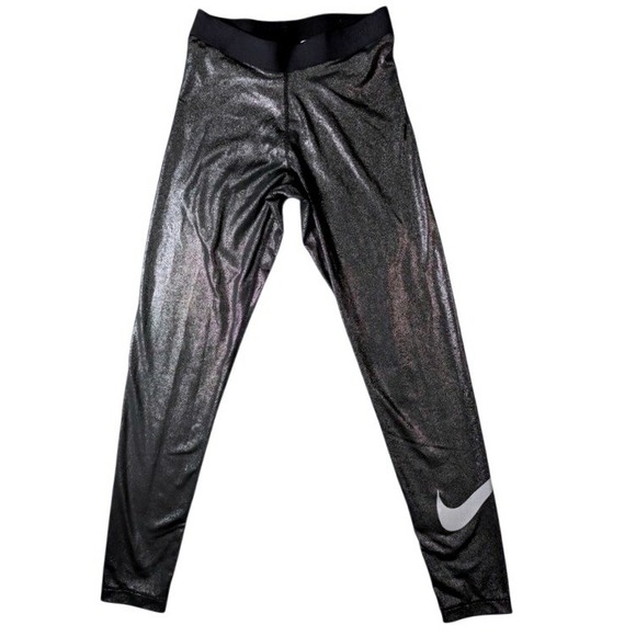Nike Pants - Nike ~ Pro Leggings ~ Women Medium ~ Black Metallic Shimmer ~ Dri-FIT 881778-013